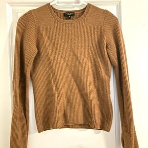 rag & bone Camel Ribbed Crew Neck Sweater